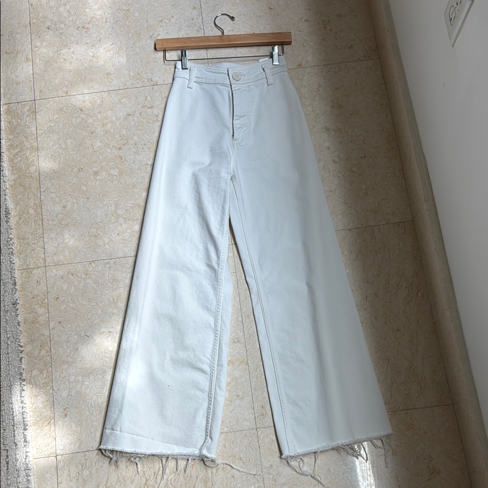 Zara Sailor style White Jeans